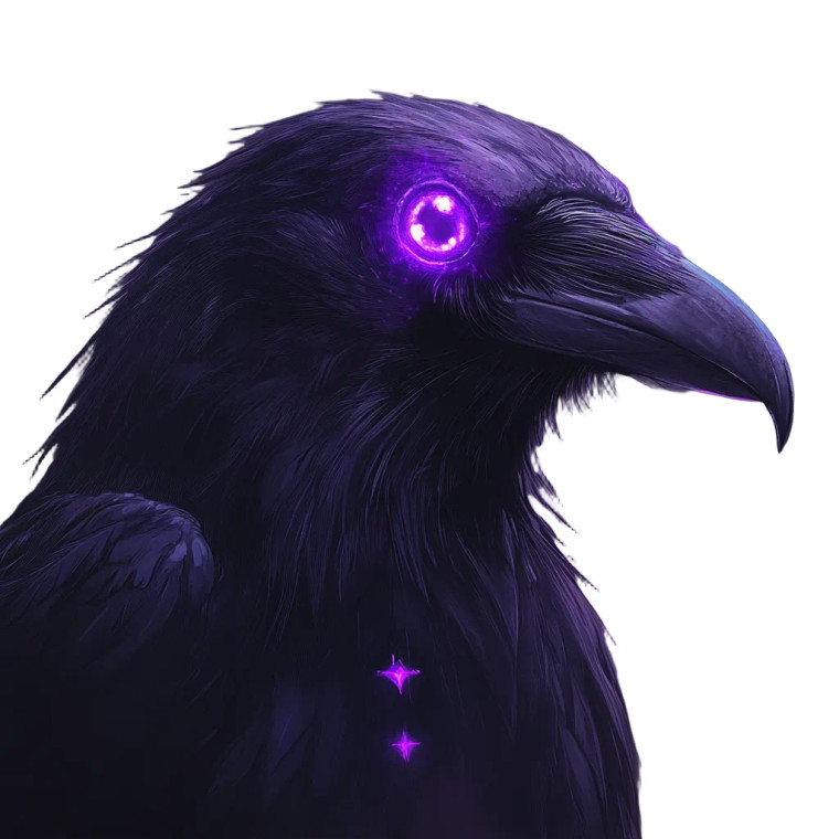 Dark Fantasy Raven Vinyl Car Decal Sticker – Waterproof & UV-Resistant 8"