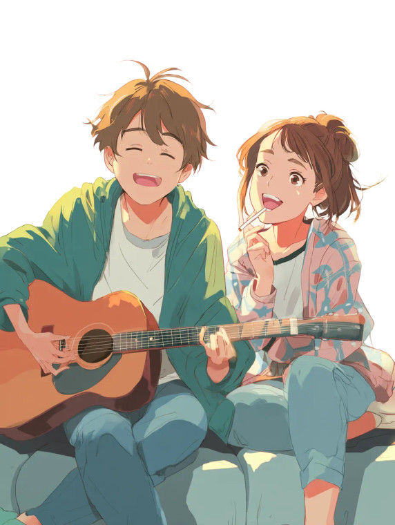 Anime Couple Moment Vinyl Car Decal Sticker – Waterproof & UV-Resistant 8"