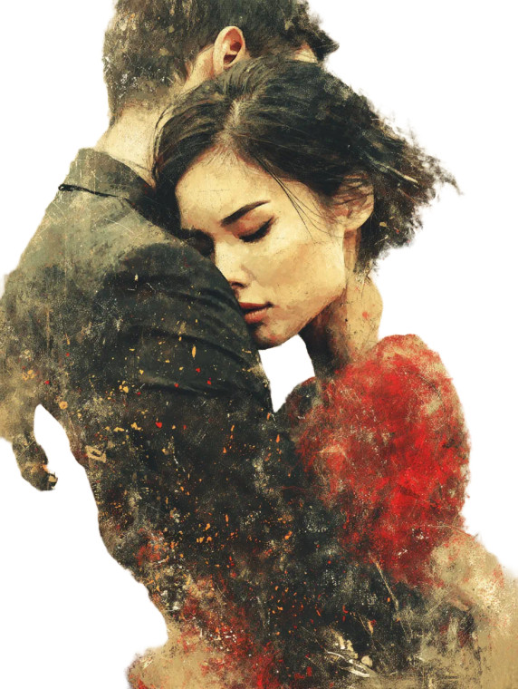 Lovers Embracing Vinyl Car Decal Sticker – Waterproof & UV-Resistant 8"