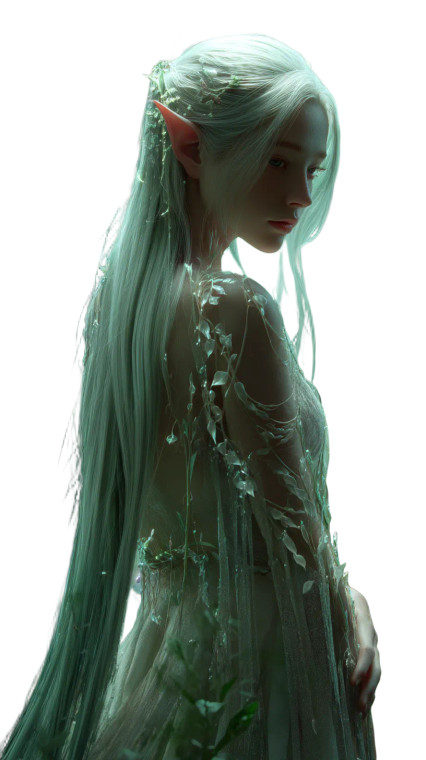 Ethereal Elf Maiden V2 Vinyl Car Decal Sticker – Waterproof & UV-Resistant 8"