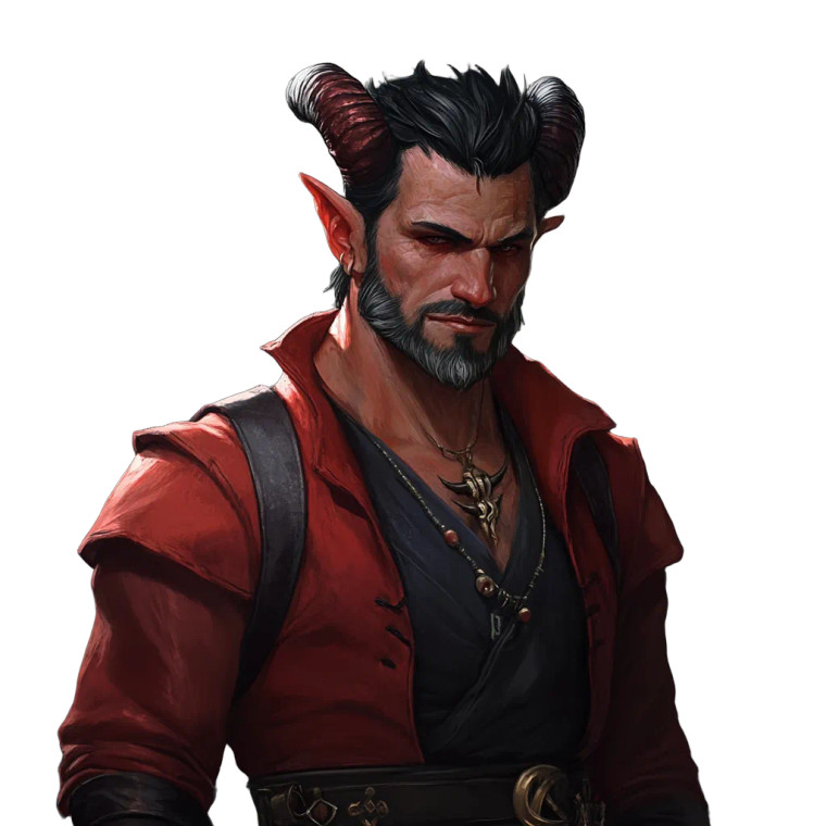 Kind Tiefling Character Vinyl Car Decal Sticker – Waterproof & UV-Resistant 8"