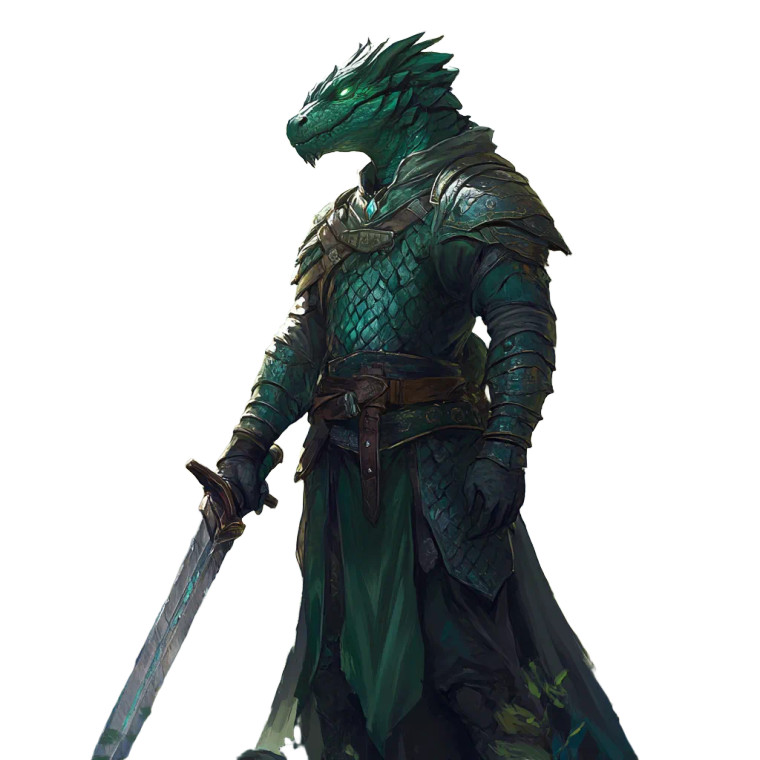 Emerald Dragonborn Warrior V2 Vinyl Car Decal Sticker – Waterproof & UV-Resistant 8"
