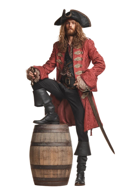 Pirate Man Portrait Vinyl Car Decal Sticker – Waterproof & UV-Resistant 8"