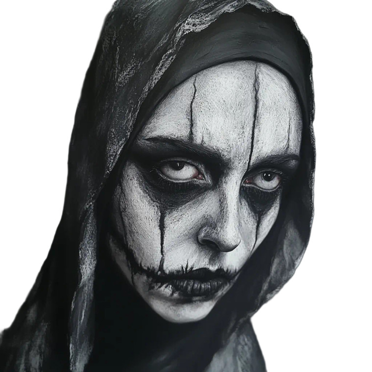 Horror Nun Face Vinyl Car Decal Sticker – Waterproof & UV-Resistant 8"