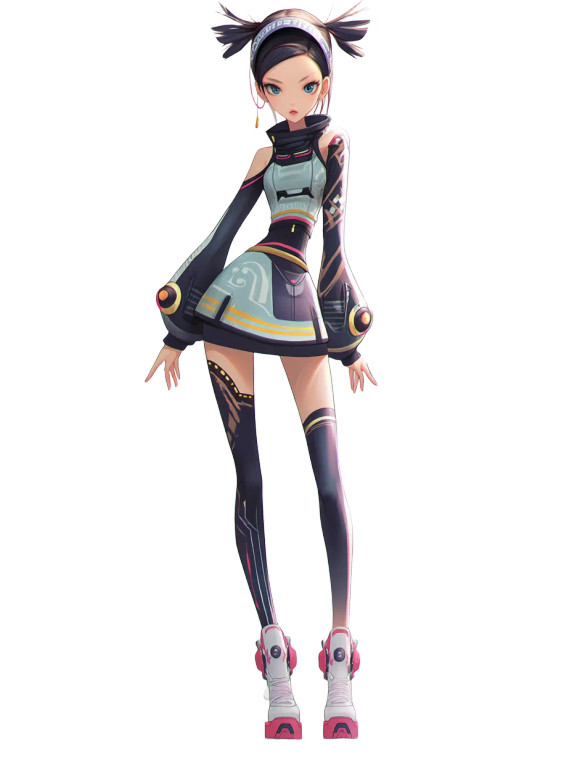 Futuristic Anime Model Vinyl Car Decal Sticker – Waterproof & UV-Resistant 8"