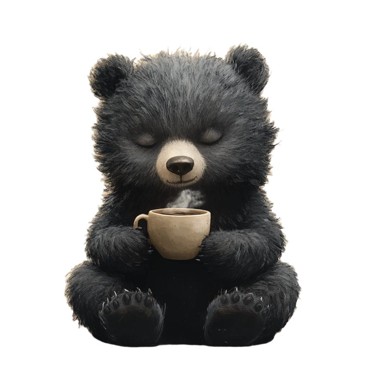 Sleepy Bear Coffee Vinyl Car Decal Sticker – Waterproof & UV-Resistant 8"