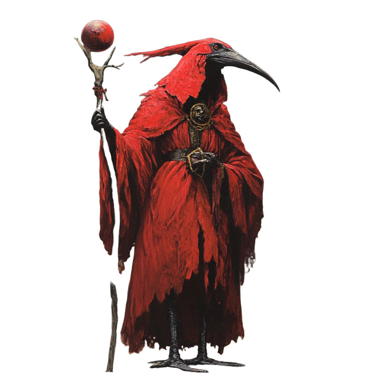 Red Ibis Wizard Vinyl Car Decal Sticker – Waterproof & UV-Resistant 8"