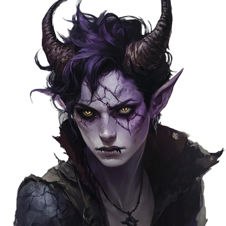 Evil Tiefling Warlock V2 Vinyl Car Decal Sticker – Waterproof & UV-Resistant 8"