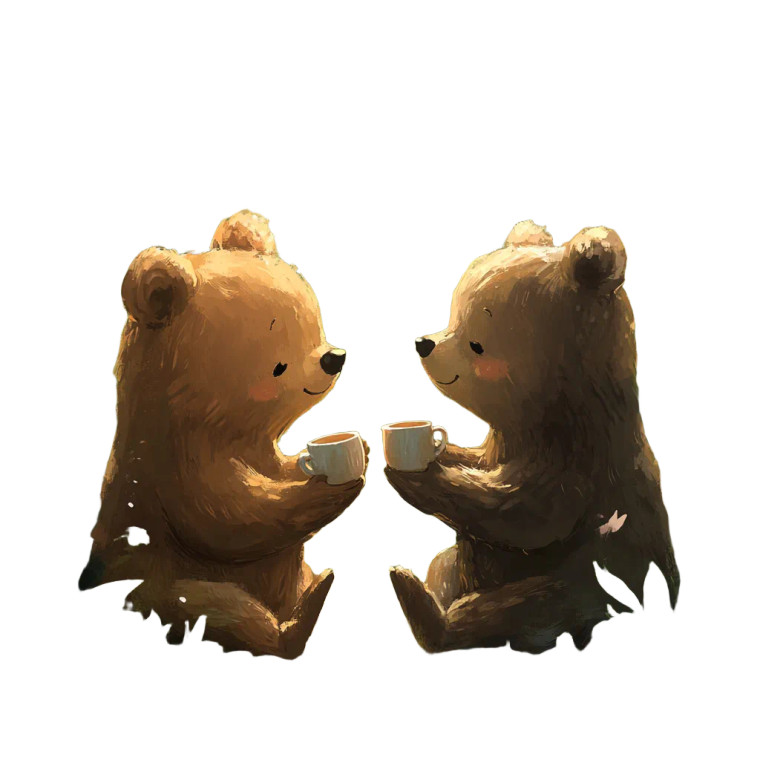 Whimsical Bear Duo Vinyl Car Decal Sticker – Waterproof & UV-Resistant 8"