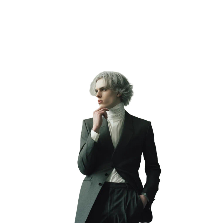 Contemplative Metallic Figure Vinyl Car Decal Sticker – Waterproof & UV-Resistant 8"