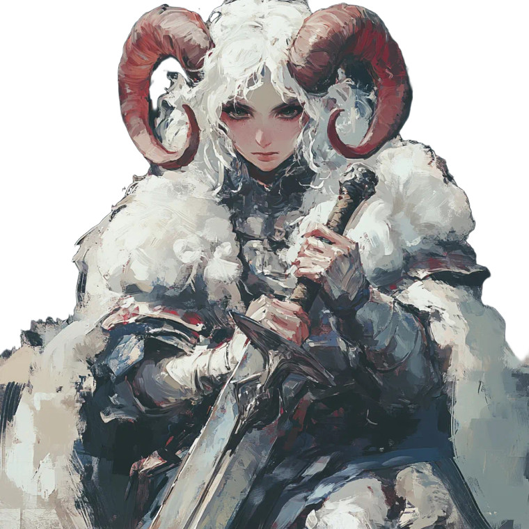 Fantasy Sheep Warrior Vinyl Car Decal Sticker – Waterproof & UV-Resistant 8"
