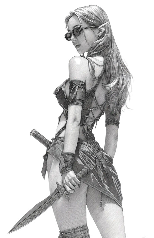 Goth Elf Warrior Vinyl Car Decal Sticker – Waterproof & UV-Resistant 8"