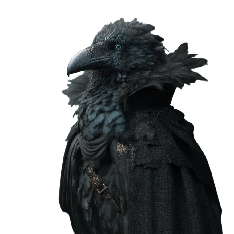 Raven Cloak Man Vinyl Car Decal Sticker – Waterproof & UV-Resistant 8"