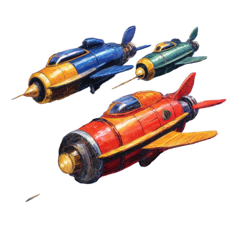 Vintage Sci-Fi Spaceships Vinyl Car Decal Sticker – Waterproof & UV-Resistant 8"