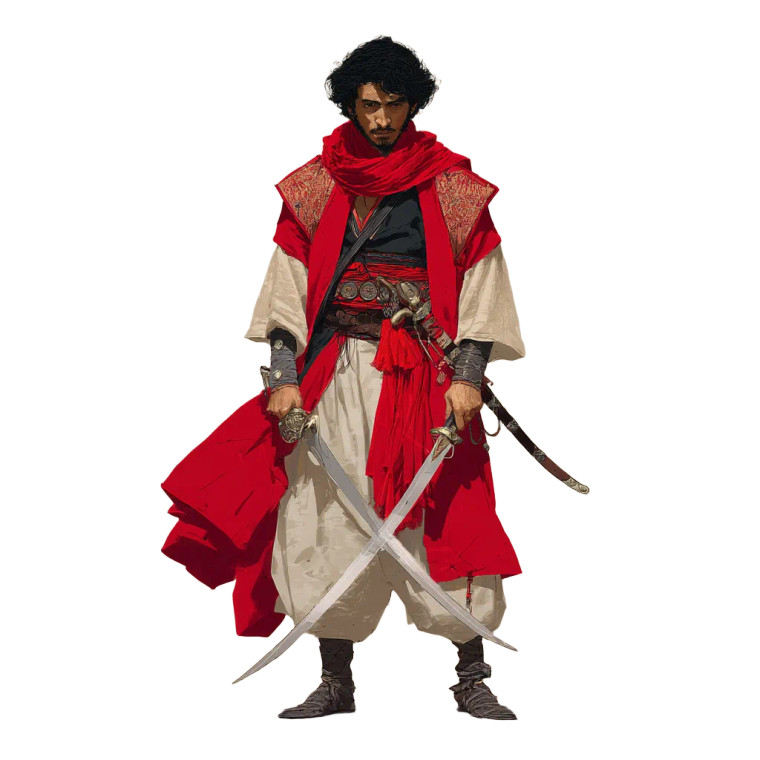 Middle Eastern Swordsman Vinyl Car Decal Sticker – Waterproof & UV-Resistant 8"