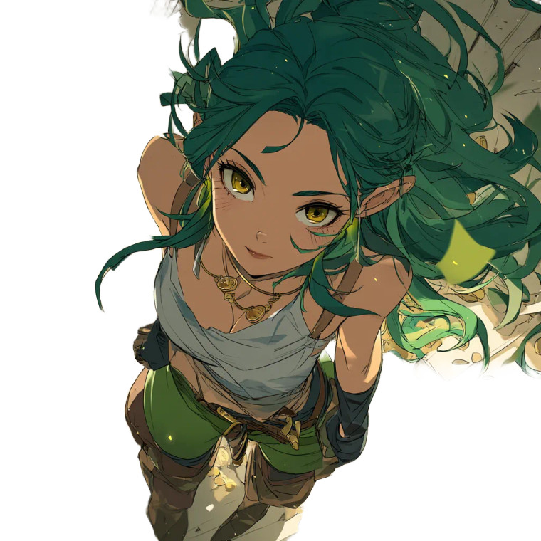 Goblin Girl Portrait Vinyl Car Decal Sticker – Waterproof & UV-Resistant 8"