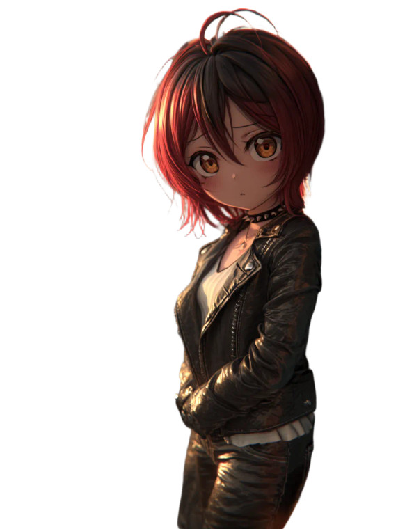 Edgy Anime Woman Vinyl Car Decal Sticker – Waterproof & UV-Resistant 8"