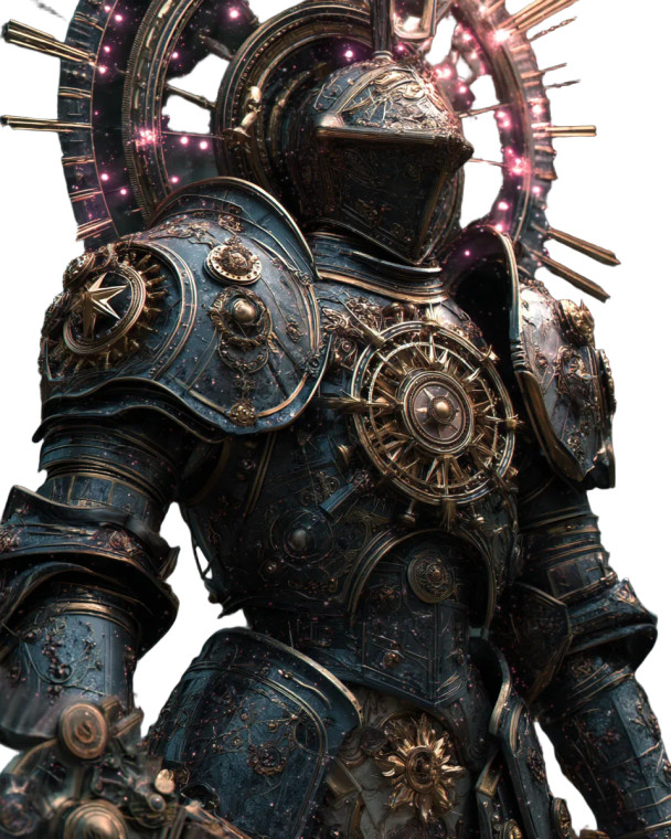 Medieval Celestial Robot Vinyl Car Decal Sticker – Waterproof & UV-Resistant 8"