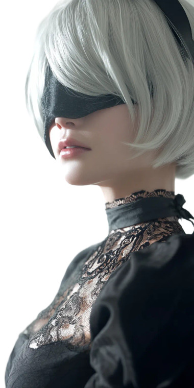 Realistic 2B Portrait V2 Vinyl Car Decal Sticker – Waterproof & UV-Resistant 8"