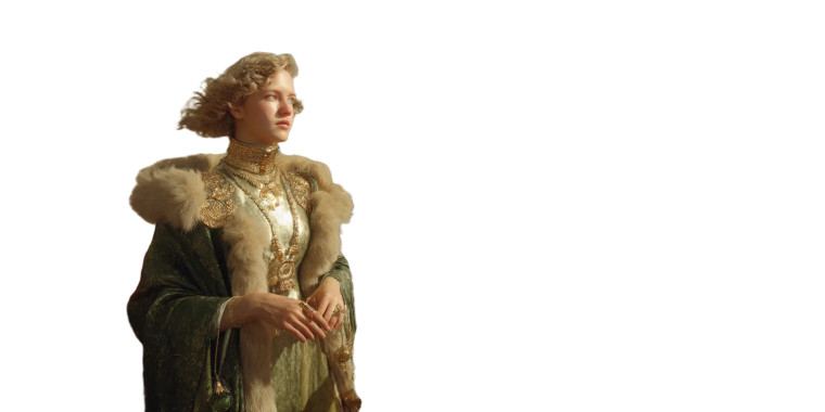 Solarpunk Noblewoman Vinyl Car Decal Sticker – Waterproof & UV-Resistant 8"