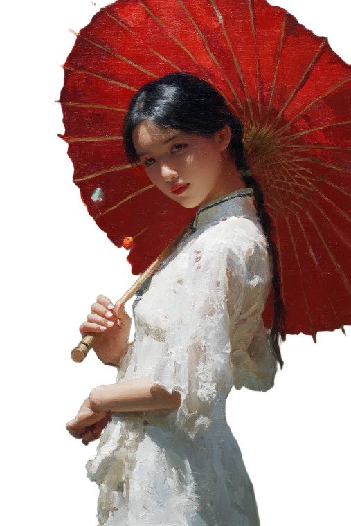 Chinese Girl Kimono Vinyl Car Decal Sticker – Waterproof & UV-Resistant 8"