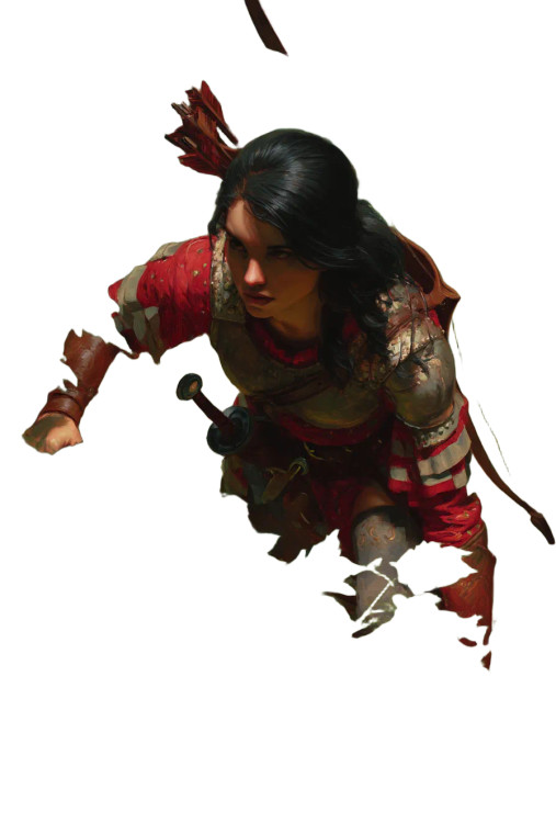 Fantasy Hunter Woman Vinyl Car Decal Sticker – Waterproof & UV-Resistant 8"