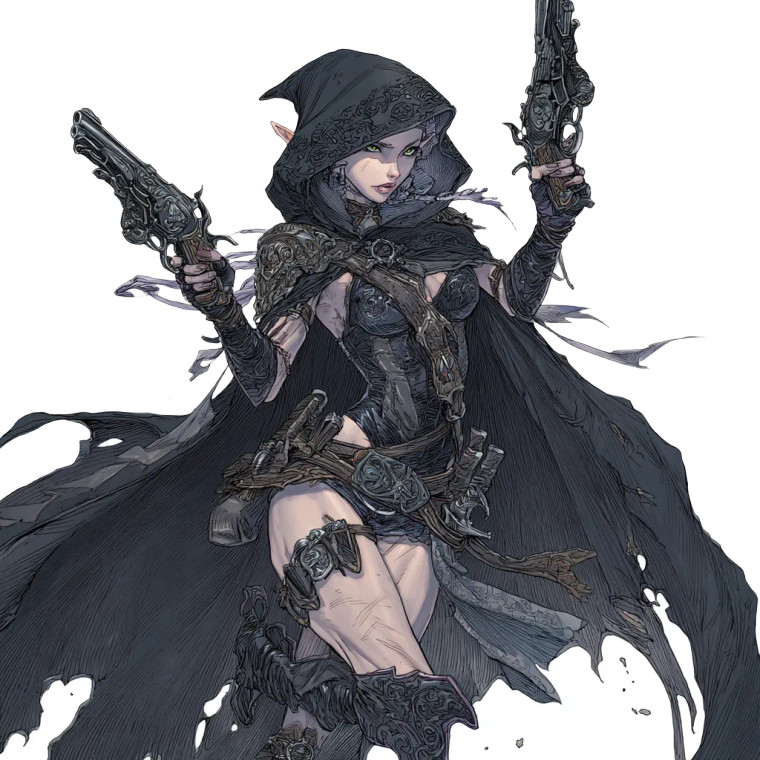 Gothic Elf Rogue Vinyl Car Decal Sticker – Waterproof & UV-Resistant 8"