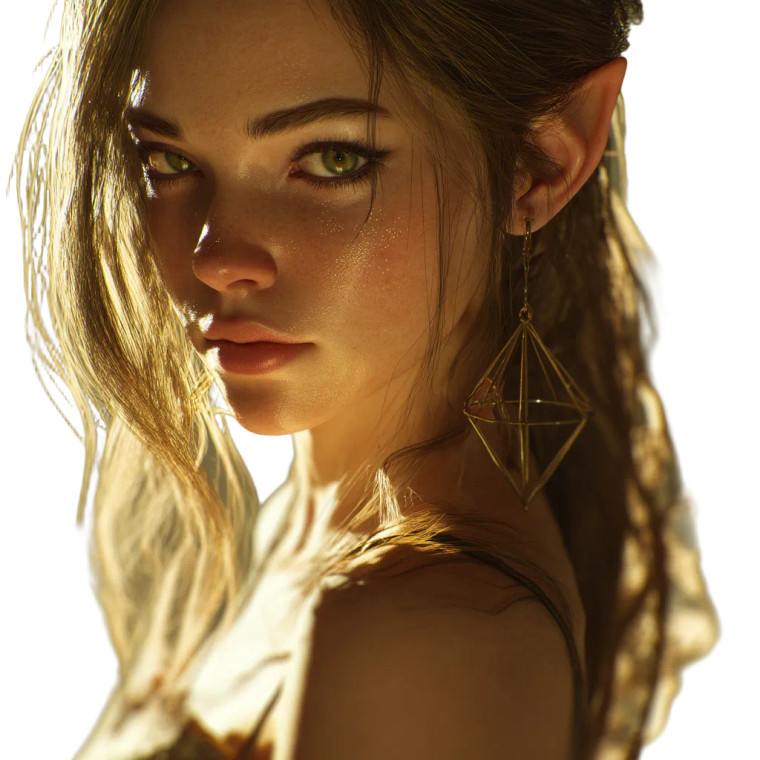 Fantasy Elf Portrait Vinyl Car Decal Sticker – Waterproof & UV-Resistant 8"