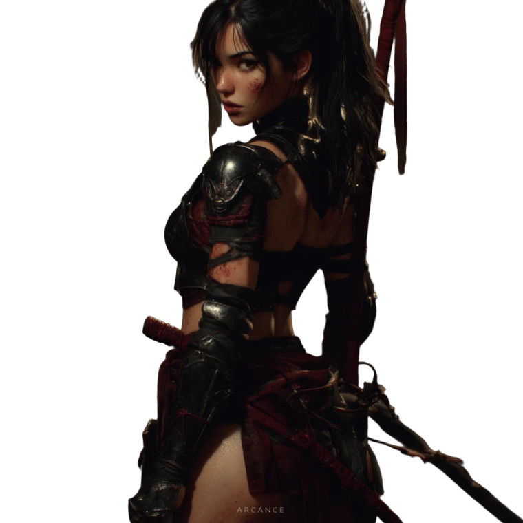 Fantasy Warrior Girl V8 Vinyl Car Decal Sticker – Waterproof & UV-Resistant 8"