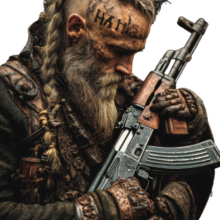 Viking With Ak47 Vinyl Car Decal Sticker – Waterproof & UV-Resistant 8"