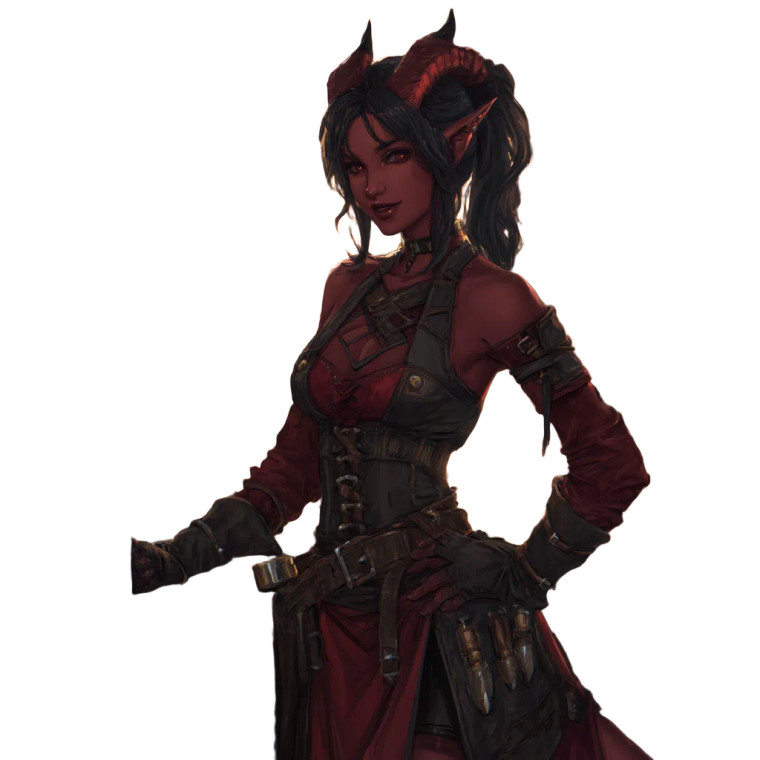 Tiefling Bartender Vinyl Car Decal Sticker – Waterproof & UV-Resistant 8"