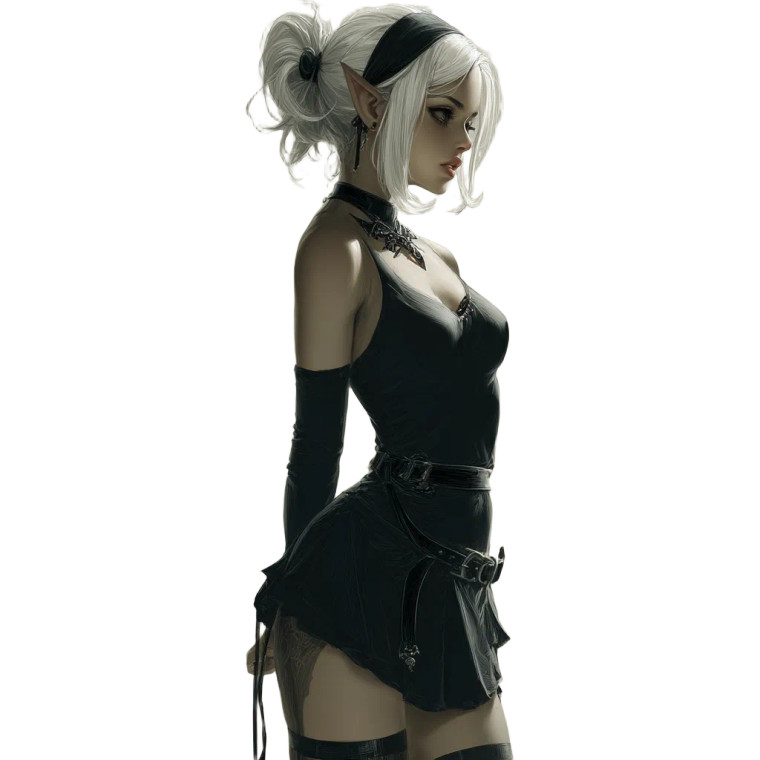 Goth Elf Girlfriend Vinyl Car Decal Sticker – Waterproof & UV-Resistant 8"