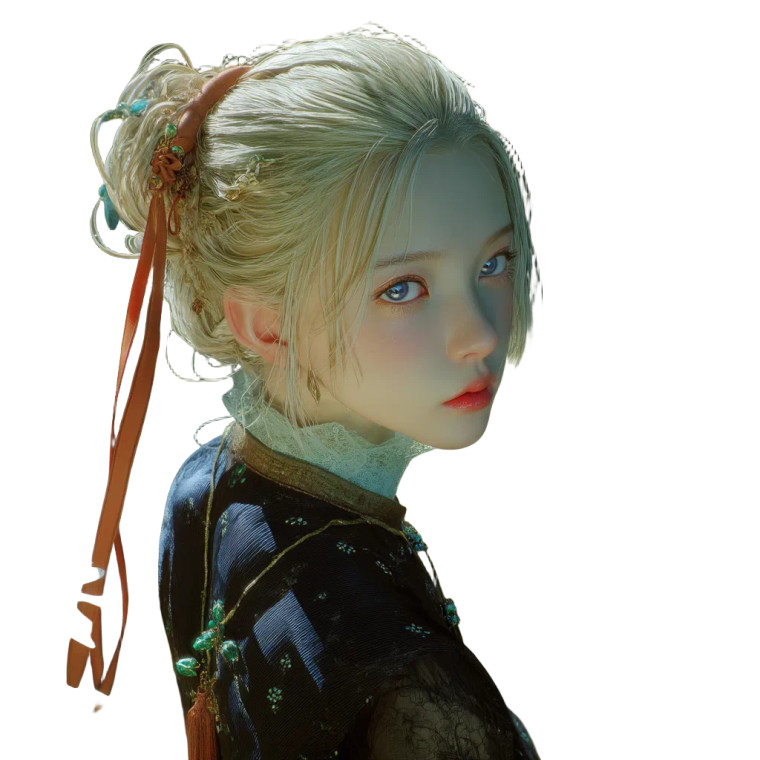 Elegant Golden-Haired Woman Vinyl Car Decal Sticker – Waterproof & UV-Resistant 8"