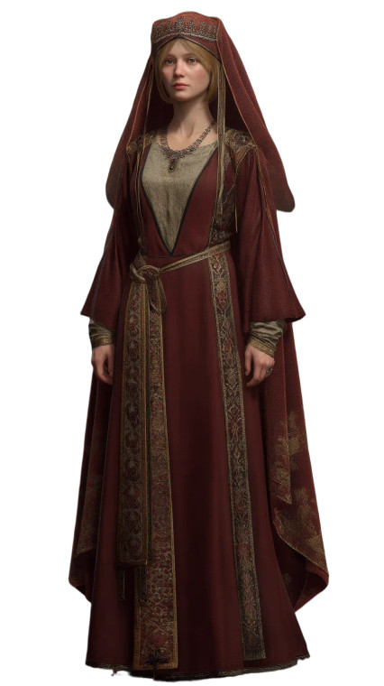 Medieval Queen Attire Vinyl Car Decal Sticker – Waterproof & UV-Resistant 8"