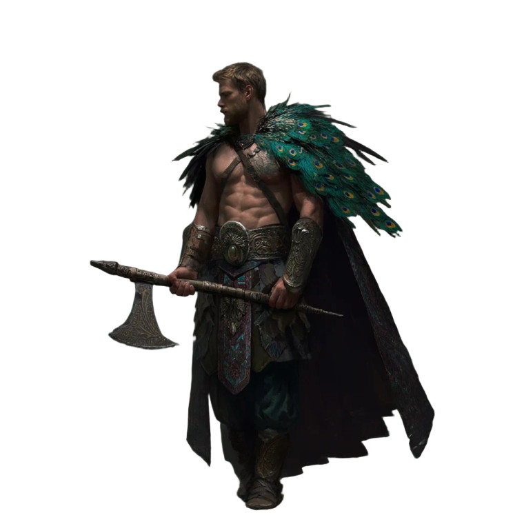 Peacock Warrior Vinyl Car Decal Sticker – Waterproof & UV-Resistant 8"