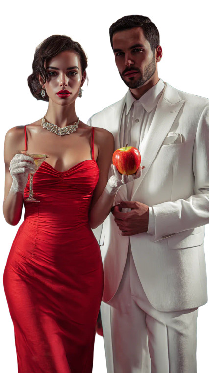 Glamorous Casino Couple Vinyl Car Decal Sticker – Waterproof & UV-Resistant 8"