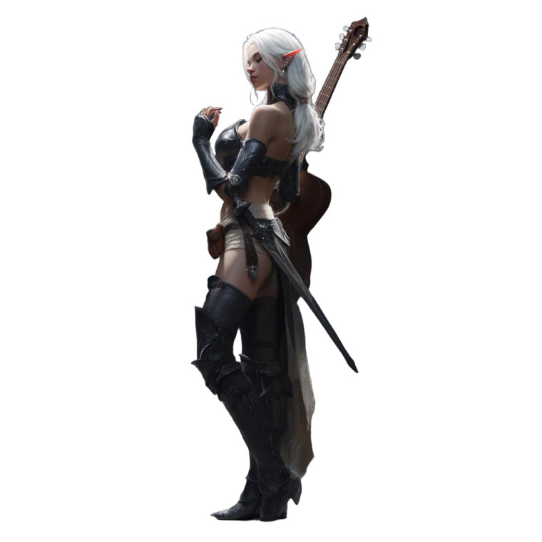 Elf Warrior Bard V2 Vinyl Car Decal Sticker – Waterproof & UV-Resistant 8"