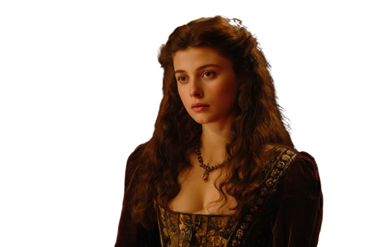 Medieval Brunette Woman Vinyl Car Decal Sticker – Waterproof & UV-Resistant 8"