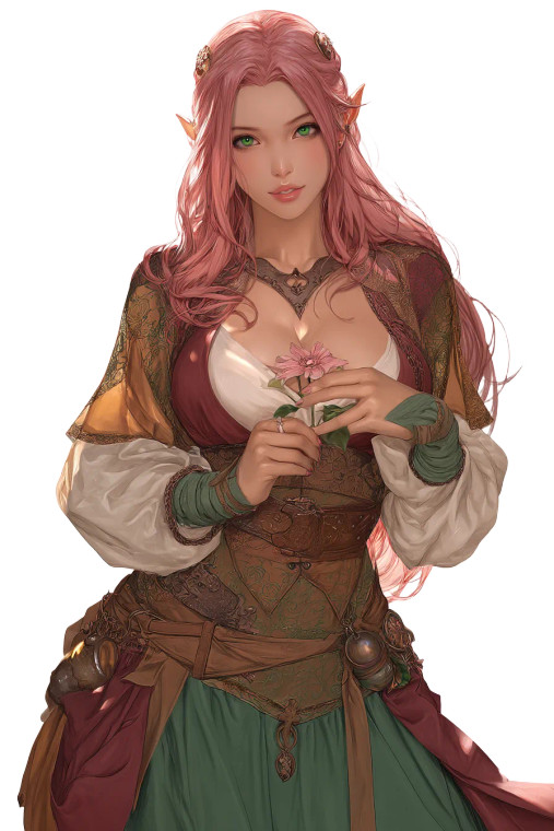 Confident Elven Woman V2 Vinyl Car Decal Sticker – Waterproof & UV-Resistant 8"