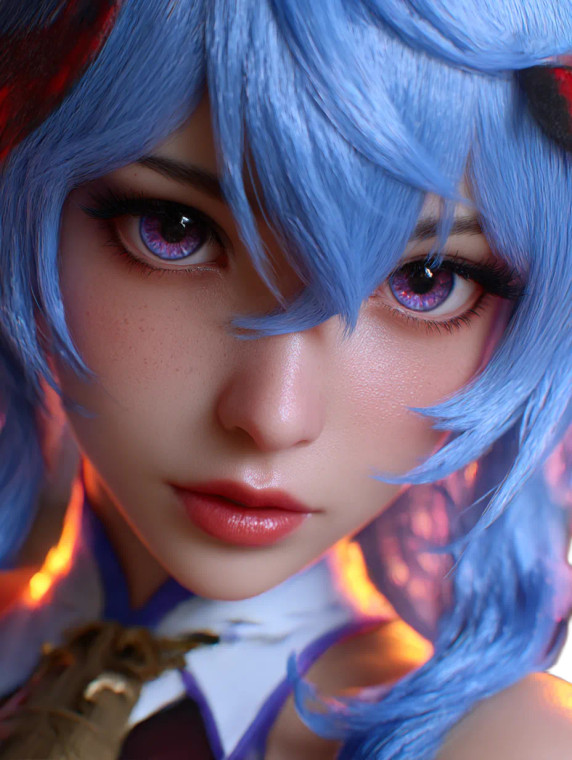 Ganyu Portrait Vinyl Car Decal Sticker – Waterproof & UV-Resistant 8"