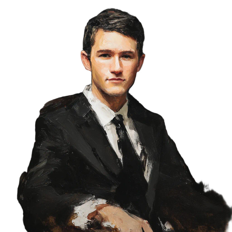 Suit Portrait Painting Vinyl Car Decal Sticker – Waterproof & UV-Resistant 8"