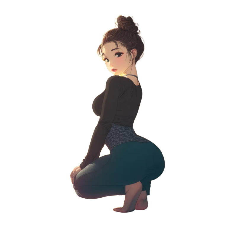 Chubby Attractive Asian Female Vinyl Car Decal Sticker – Waterproof & UV-Resistant 8"