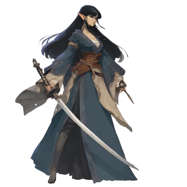 Elven Ronin Warrior V2 Vinyl Car Decal Sticker – Waterproof & UV-Resistant 8"