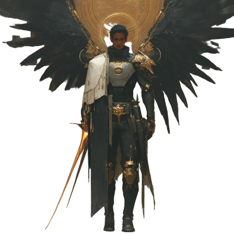 Cyber Angel Warrior V2 Vinyl Car Decal Sticker – Waterproof & UV-Resistant 8"