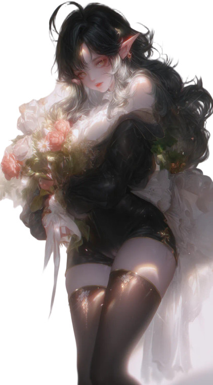 Elven Girl Portrait Vinyl Car Decal Sticker – Waterproof & UV-Resistant 8"