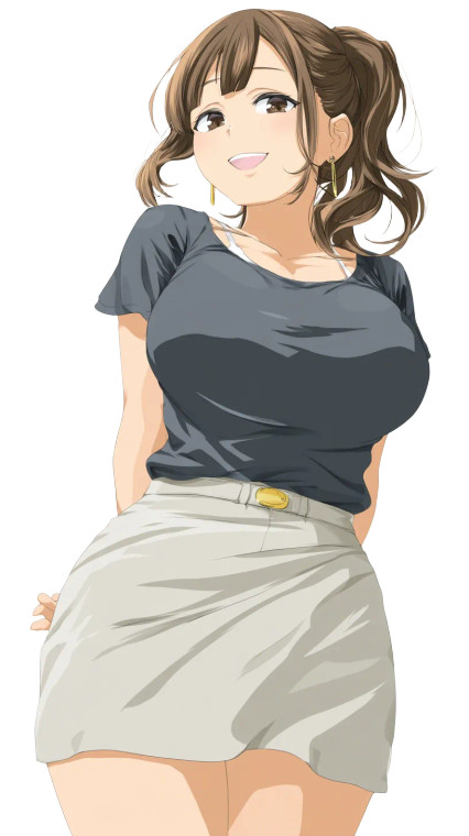 Cheerful Anime Woman V4 Vinyl Car Decal Sticker – Waterproof & UV-Resistant 8"