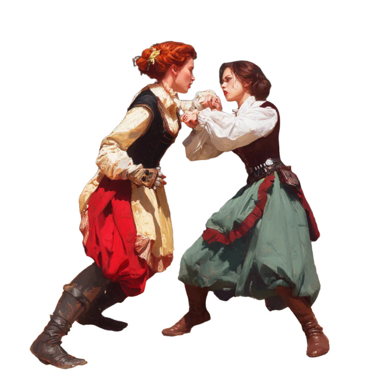 Women Fighting Vinyl Car Decal Sticker – Waterproof & UV-Resistant 8"