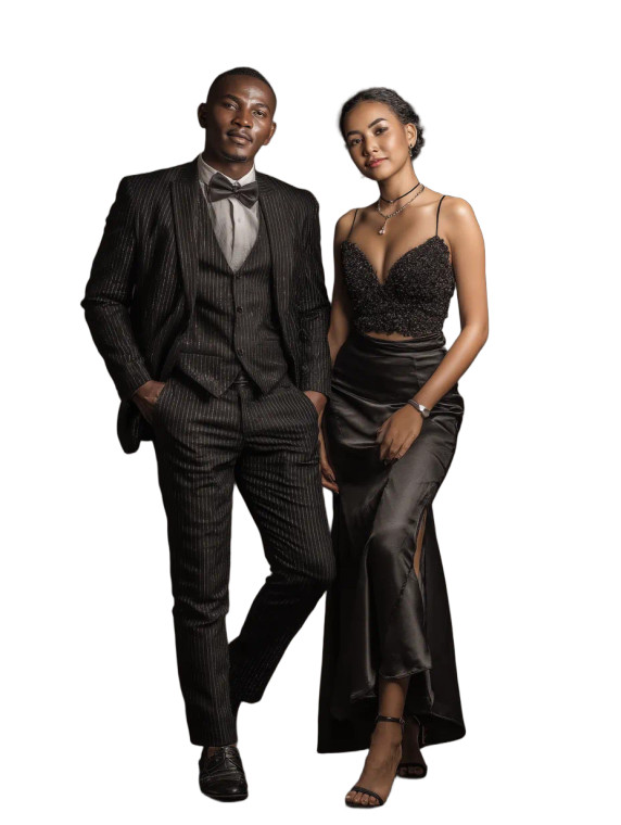 Formal Couple Portrait Vinyl Car Decal Sticker – Waterproof & UV-Resistant 8"