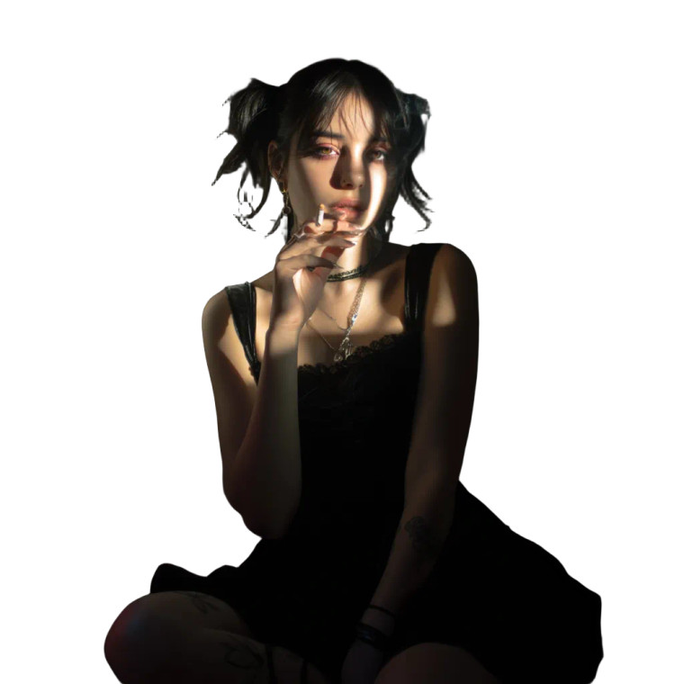 Goth Girl Smoking V4 Vinyl Car Decal Sticker – Waterproof & UV-Resistant 8"