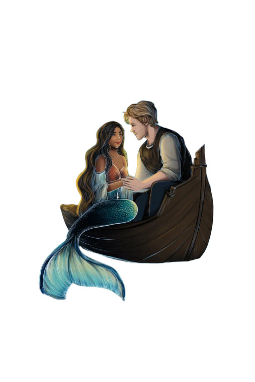 Mermaid Romance Vinyl Car Decal Sticker – Waterproof & UV-Resistant 8"